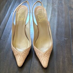 Christian Louboutin vintage cream sling back heels